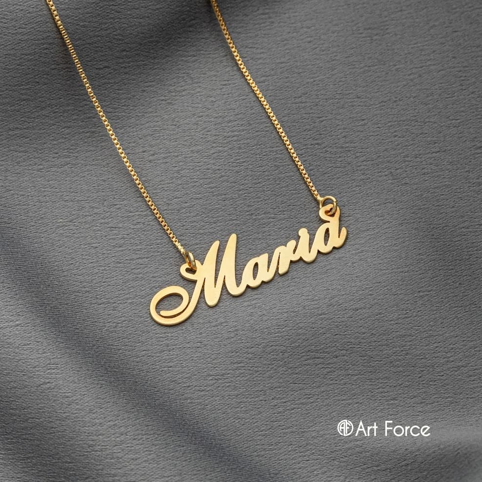 Colar Nome Simples Personalizado Veneziana 45cm