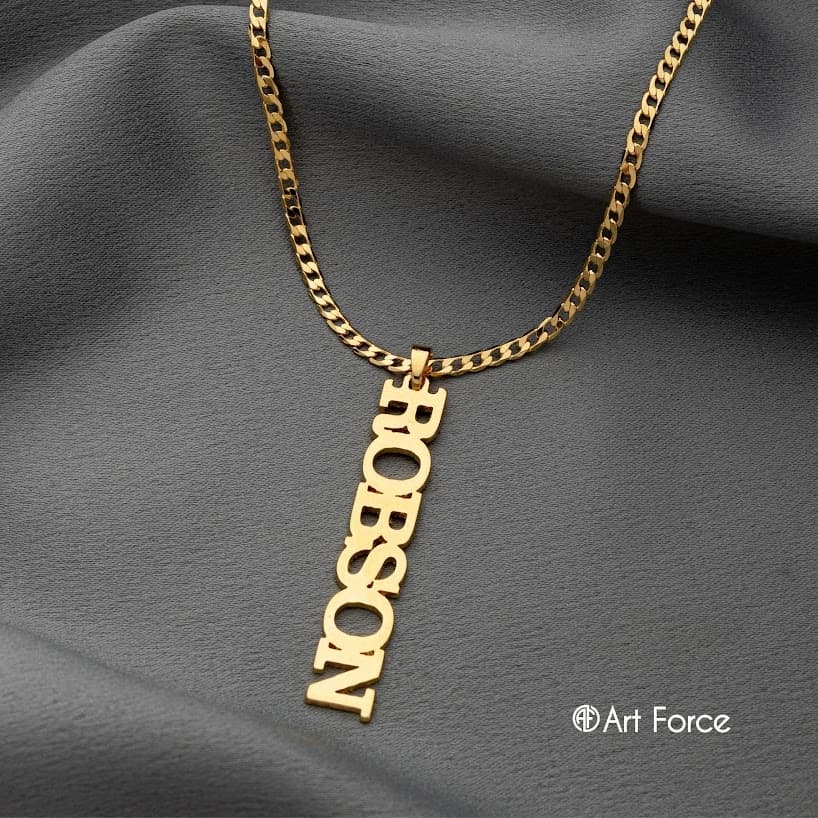 Colar Masculino Com Seu Nome Banhado Ouro 18k Grumet 60cm