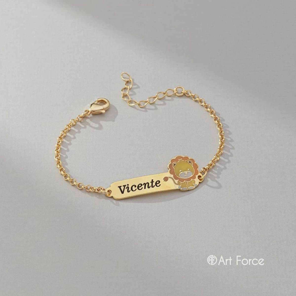 Teste Oneck Pulseira Infantil Leãozinho Personalizada com Nome - ESTOQUE CENTRAL Revisar Preço